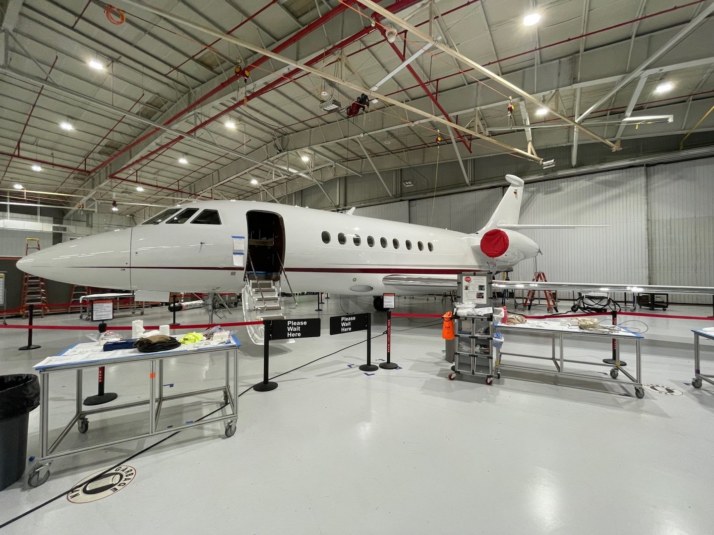 Dassault Falcon 2000LXS during maintenance