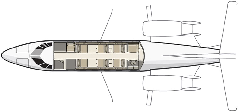 Cessna Citation XLS+ Floorplan Cessna Citation XLS+ Grundriss