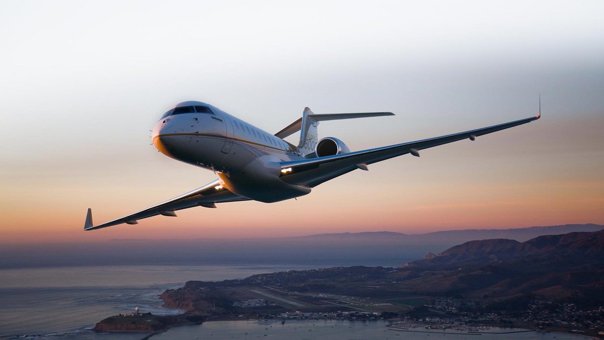 fliegender Bombardier global 6000 