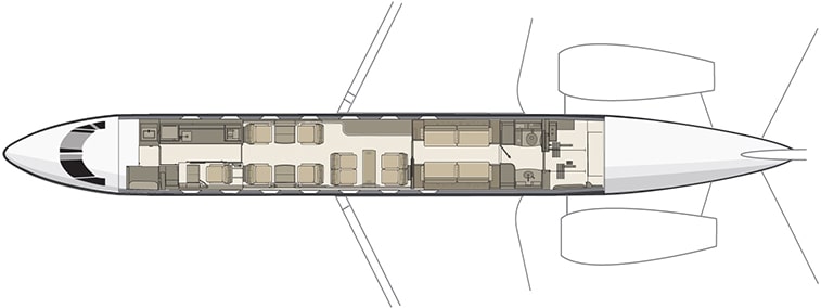 Gulfstream G550 Grundriss 