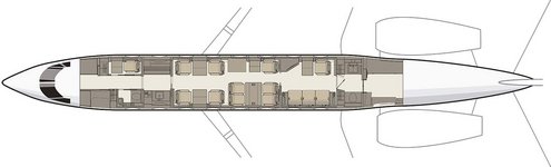 Gulfstream G650 Grundriss 