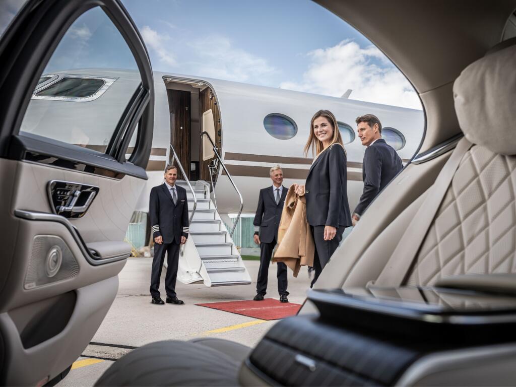 Buchungsprozess eines Privatjets